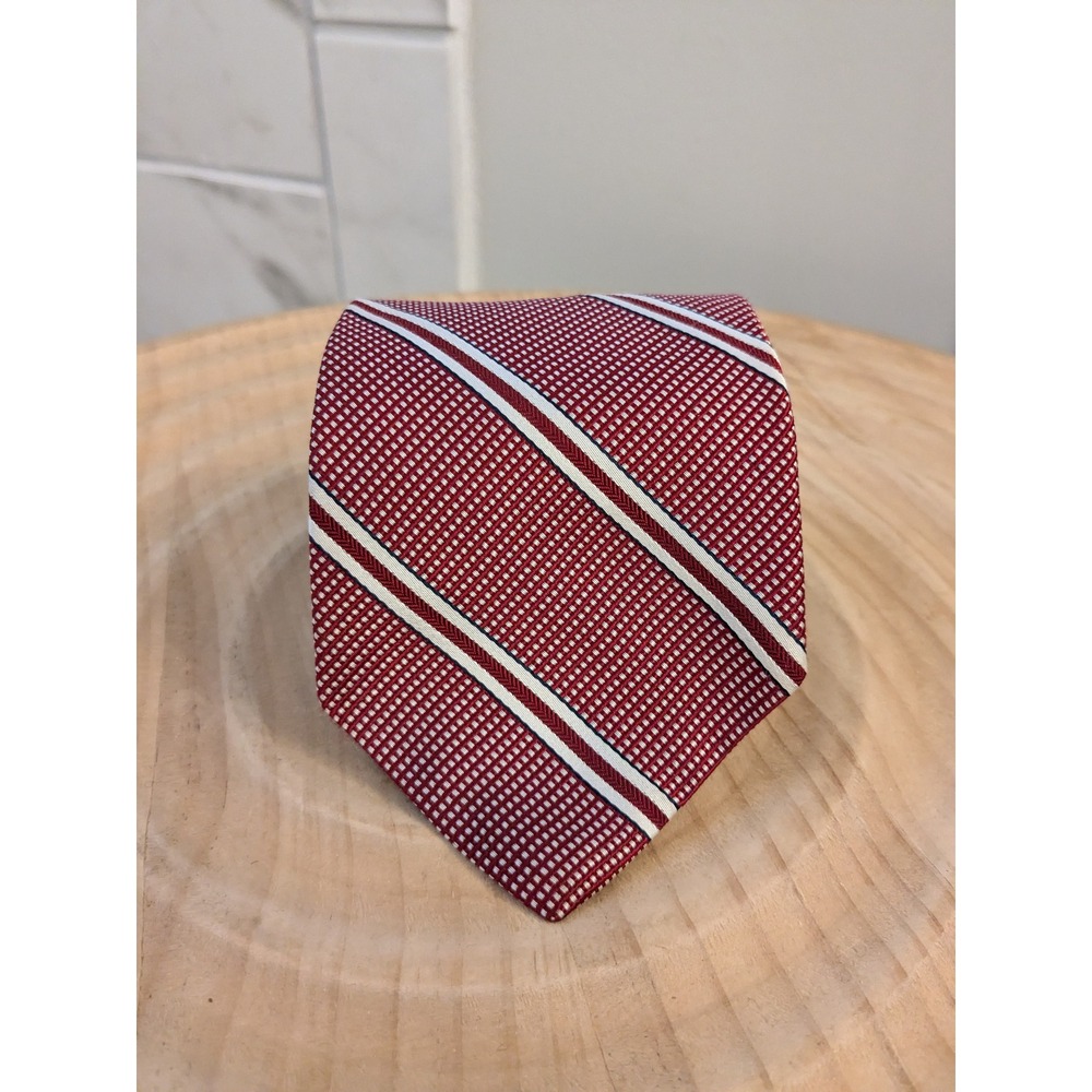 NWT Brooks Brothers Men's Red White Stripe Silk Tie Made in‎ USA